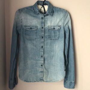 AEO denim button down shirt size XS